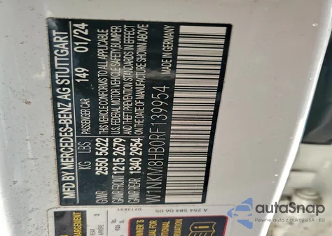 2024 Mercedes-Benz Glc 43 4Matic Amg z USA, uszkodzony, nr VIN W1NKM8HB0RF139954